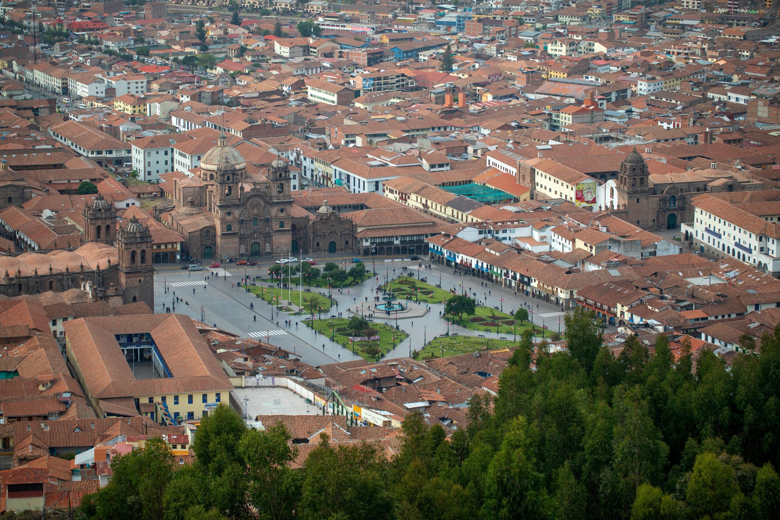 View of a city in Peru from above